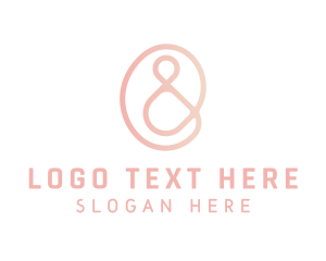 Upscale - Pink Ampersand Lettering logo design