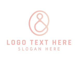 Pink Ampersand Lettering Logo