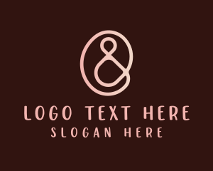 Luxe - Pink Ampersand Lettering logo design