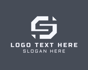 Telecommunications - Geometric Digital Maze logo design