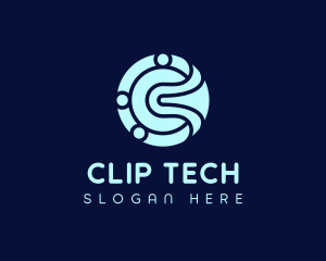 Abstract Tech Letter C logo design