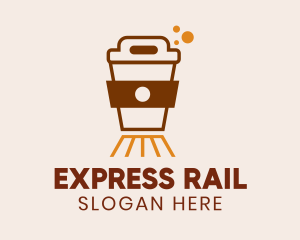 Railway - Coffee Cafe Train logo design