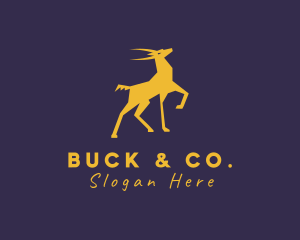 Gold Wild Stag logo design