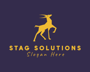 Gold Wild Stag logo design
