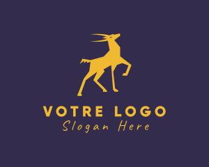 Stag - Gold Wild Stag logo design