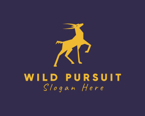 Hunt - Gold Wild Stag logo design