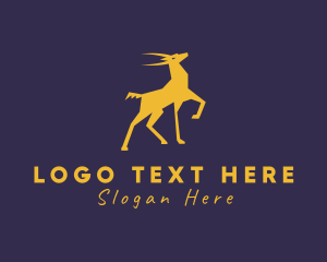 Stag - Gold Wild Stag logo design