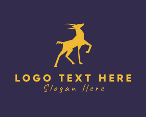 Deer - Gold Wild Stag logo design