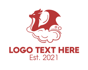 Tobacco - Red Smoking Dragon logo design