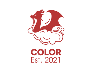 Cigar - Red Smoking Dragon logo design