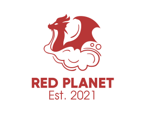 Red Smoking Dragon  logo design