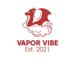 Red Smoking Dragon  logo design