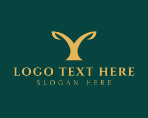 Golden - Golden Plant Letter Y logo design