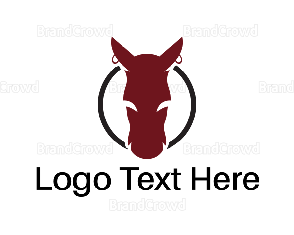 Brown Cool Horse Head Logo