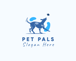 Playing Dog Pet  logo design