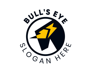 Lightning Bull Badge logo design