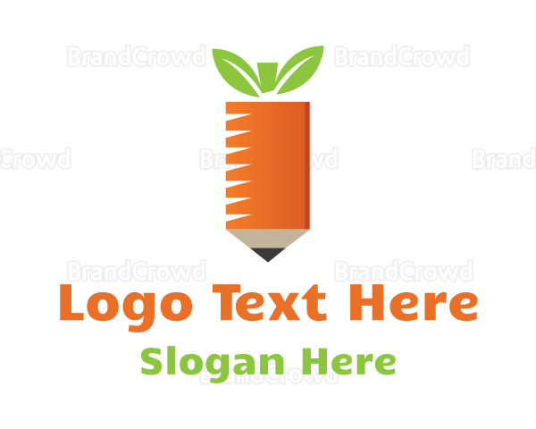 Vegetable Carrot Pencil Logo
