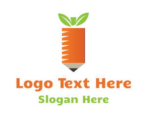 Pen - Vegetable Carrot Pencil logo design