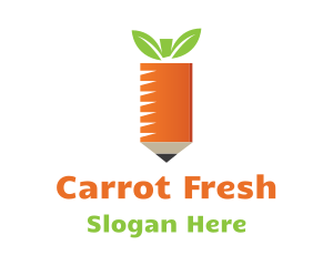 Carrot - Vegetable Carrot Pencil logo design