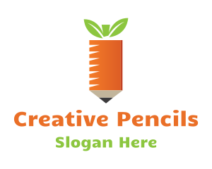 Vegetable Carrot Pencil logo design