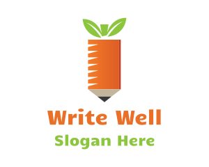 Pencil - Vegetable Carrot Pencil logo design