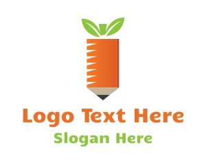 Vegetable Carrot Pencil Logo