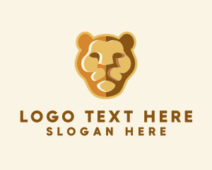 Lion - Wild Lioness Face logo design