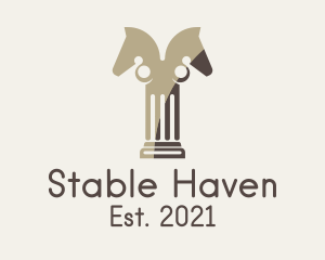 Brown Stallion Pillar  logo design