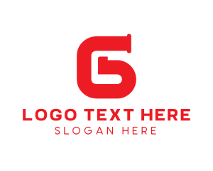Plumbing - Red Pipe Letter G logo design