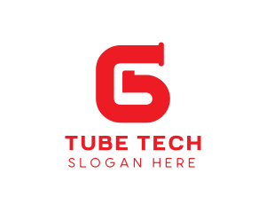 Tube - Red Pipe Letter G logo design