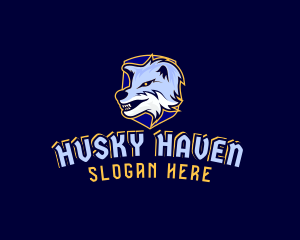 Husky - Dog Wolf Gaming logo design