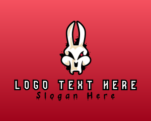 Pop Icon - Graffiti Skeleton Gaming Rabbit logo design