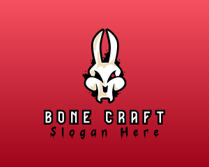 Skeleton - Graffiti Skeleton Gaming Rabbit logo design