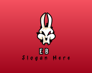 Graffiti Skeleton Gaming Rabbit logo design