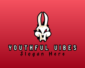Youth - Graffiti Skeleton Gaming Rabbit logo design