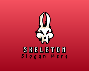 Graffiti Skeleton Gaming Rabbit logo design