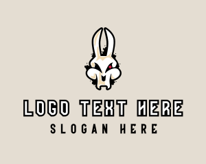 Skull - Graffiti Skeleton Gaming Rabbit logo design