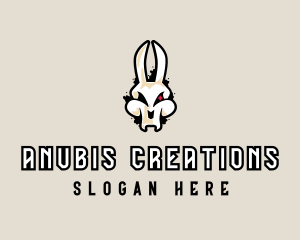 Graffiti Skeleton Gaming Rabbit logo design