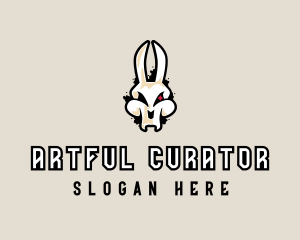 Graffiti Skeleton Gaming Rabbit logo design