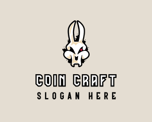 Graffiti Skeleton Gaming Rabbit logo design