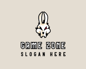 Graffiti Skeleton Gaming Rabbit logo design