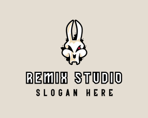 Graffiti Skeleton Gaming Rabbit logo design