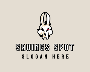 Graffiti Skeleton Gaming Rabbit logo design