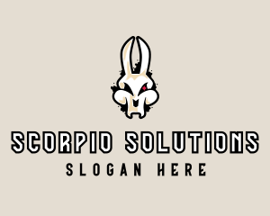 Graffiti Skeleton Gaming Rabbit logo design