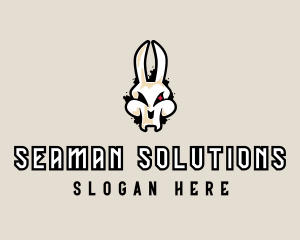 Graffiti Skeleton Gaming Rabbit logo design