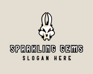 Graffiti Skeleton Gaming Rabbit logo design