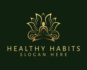 Golden Lotus Meditation logo design