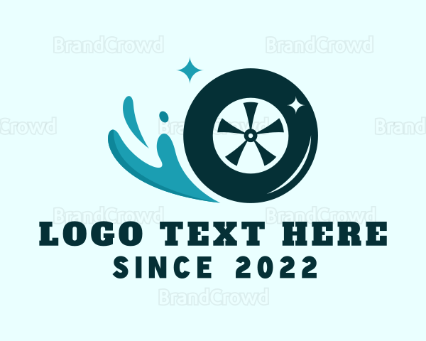 Water Car Wash Wheel Logo