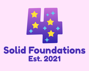 Kids Apparel - Colorful Starry Four logo design