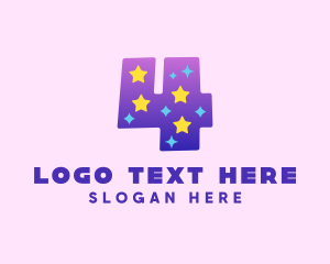 Nursery - Colorful Starry Four logo design